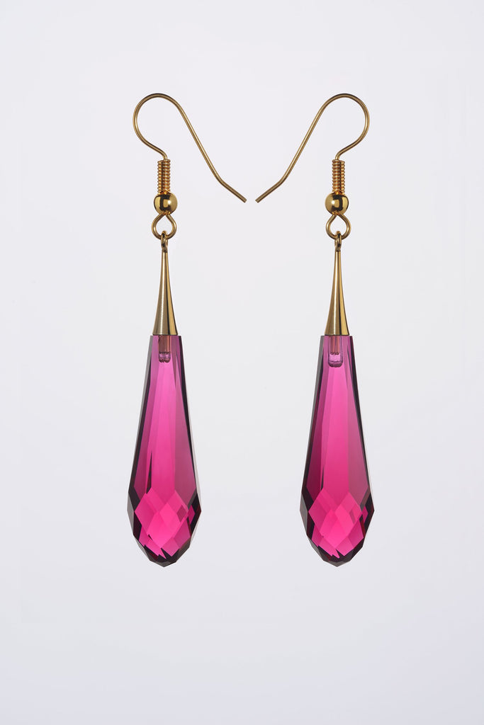 Swarovski ruby crystal loop earrings