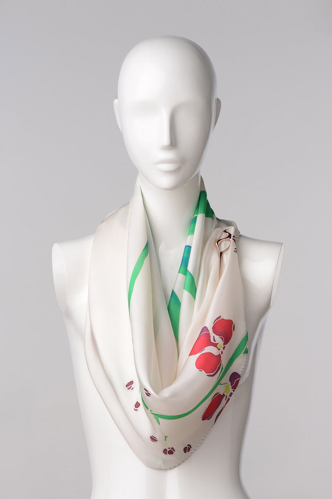 ORCHID PASSIONETA Hand-painted scarf