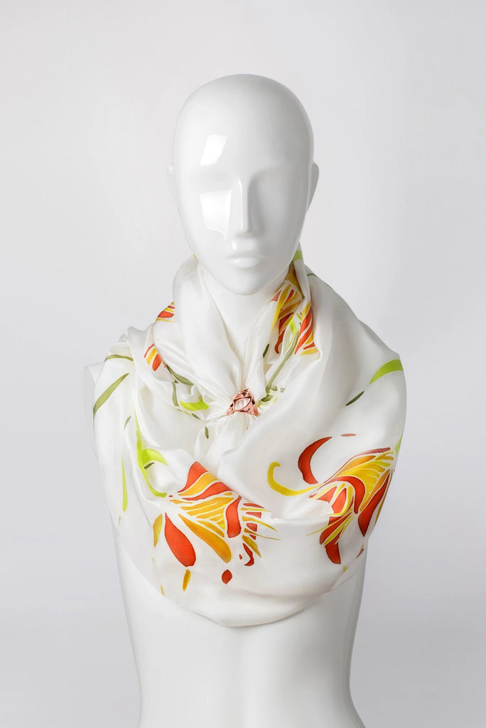 ASIATIC LILY Hand-painted shawl