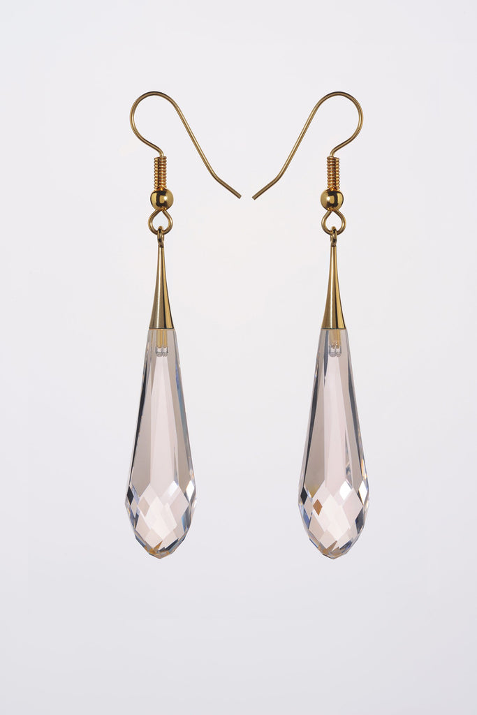 Hook earrings with Swarovski clear crystal