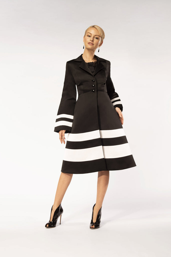 Black and white tailor coat